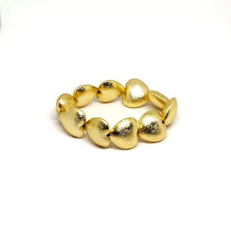Heart Finding bracelet, Brass statement bracelet for women, Stretchable bracelet